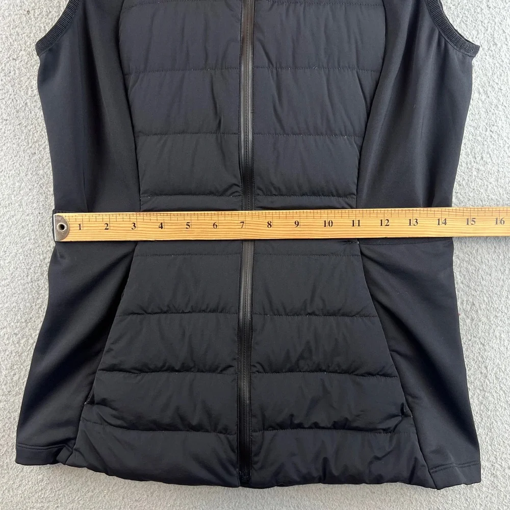 Lululemon Black Quilted Running Vest Full Zip Reflective Insulated Womens Size 6
